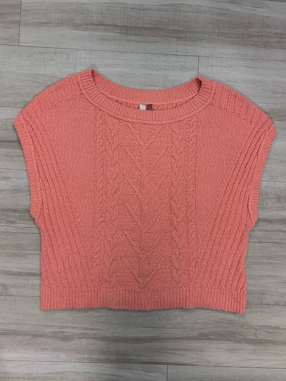 Pilcro Coral Cable-Knit Crewneck Sweater Vest
